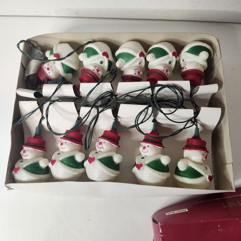 Holiday Time 10 Super Bright Fancy Light Set Snowmen 10 Ft Long Released In 1998